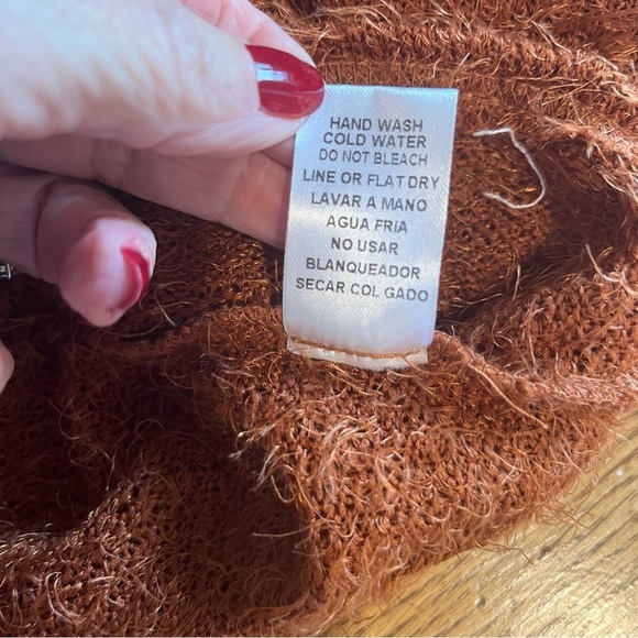 Triple Seven Rust Eyelash Knot Cardigan Sz Small - Picture 7 of 8